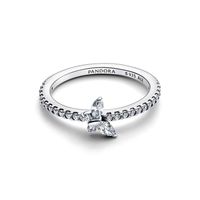 Anillo Mariposa Resplandeciente Plateado