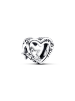 Charm Corazón en filigrana Familia y Estrella