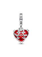 Charm Cristal Murano Rojo Beso Mickey y MinnieMouse Disney