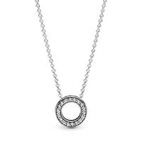 Collar Collier Círculo de Pavé con Logotipo Pandora