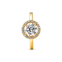 Anillo Shine Halo Redondo Brillante Circonia Cubica Clara