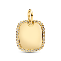 Colgante en Pandora Shine Grabable Placa Cuadrada