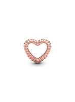 Charm Corazón Abierto con Cuentas Recubrimiento en Oro Rosa