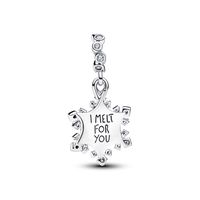 Charm Colgante doble Copo de Nieve Opalescente