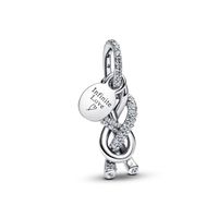 Charm Colgante Nudo Infinito y Pavé