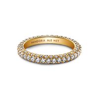 Anillo Fila Brillante Recubrimiento Oro14K