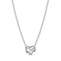 Collar en Plata Corazón Infinito Brillante