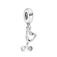 Charm en Plata Estetoscopio Corazón Circonia Cúbica Clara