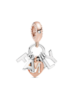 Dije en Rose y Plata Familia Perfecta Circonia Cúbica Clara