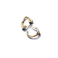 Aretes de Aro Abiertos en Dos Tonos de Forma Orgánica