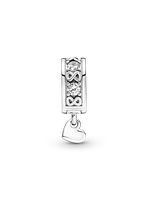 Clip en Plata Siempre Familia en Pave Circonia Cubica Clara