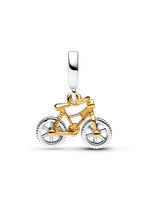 Charm Colgante Ruedas de Bicicleta Girando en Dos Tonos