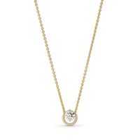 Collar Colgante Halo Redondo Brillante