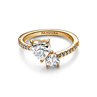 Anillo  en Shine Doble Corazon Brillante