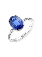 Anillo de Compromiso en Plata de Ley Halo Brillante