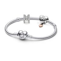 Gift set Pulsera con Dije Mom y Clip en Plata