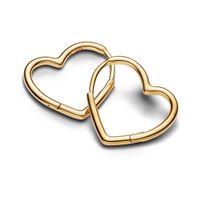 Aretes Argolla de Corazon Asimetricos Recubrimiento 14K