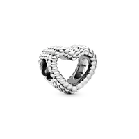 Charm en Plata Corazón con Cuentas