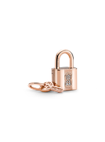 Charm Colgante Candado y Llave Recubrimiento en Oro Rosa