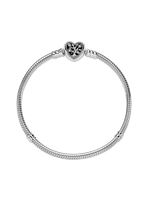 Brazalete en Plata con Cierre de Arbol Familiar en Corazon