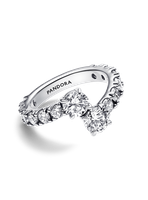 Anillo en Plata de Banda superpuesta Brillante