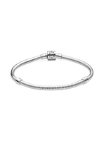 Brazalete en Plata Momentos Cadena de Serpiente Cierre de Barril