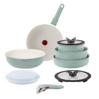 Bateria De Cocina Antiadherente Ingenio Serenity 11 Piezas Mango Removible Eucalipto Tefal