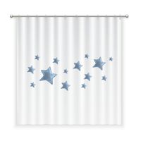 CORTINA DE BAÑO ALGODÓN ESTRELLAS AZULES