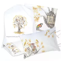 JUEGO DE CAMA FUNDA DE PLUMÓN + SABANA BAJERA +2 FUNDAS ALMOHADA ARBOLITO 1 PLAZA