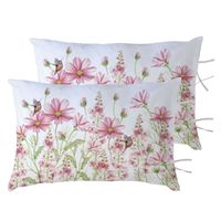 PACK 2 FUNDAS ALMOHADA JARDÍN PRIMAVERAL ROSA 50X70