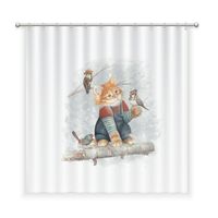 CORTINA DE BAÑO ALGODÓN GATO Y SUS AMIGOS