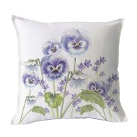 FUNDA COJÍN  ALGODÓN JARDÍN PRIMAVERA VIOLETA 45X45