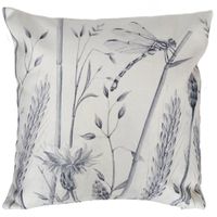 FUNDA COJÍN VELVET ESPIGAS Y LIBÉLULA 45X45