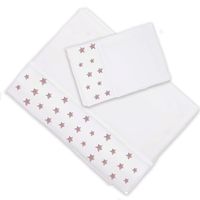 Juego de Sábanas 1 Plaza Estrellas Rosa