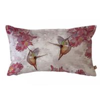 FUNDA COJÍN ALGODÓN PICAFLORES FLOR FUCSIA 50X30