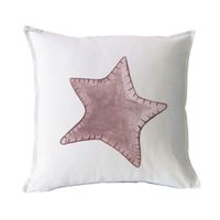 FUNDA COJÍN ALGODÓN ESTRELLA SOLITARIA ROSA 45X45
