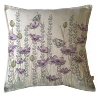 FUNDA COJÍN MARISA JARDÍN SILVESTRE LILA Y HOJITAS 45X45