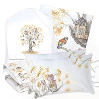 JUEGO DE CAMA FUNDA DE PLUMÓN + SABANA BAJERA + 4 FUNDAS ALMOHADA ARBOLITO SUPER KING