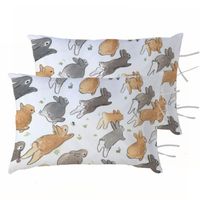 PACK 2 FUNDAS ALMOHADA CONEJOS CORRIENDO 50X70