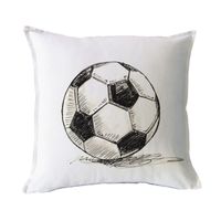 FUNDA COJÍN ALGODÓN PELOTA FÚTBOL 45X45