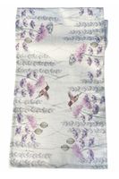 Camino de mesa jardín silvestre lila y hojitas