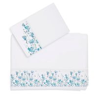 Juego de Sábanas 1 Plaza Florcitas Turquesa