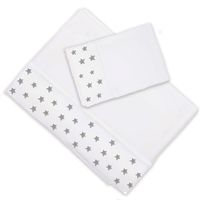 Juego de Sábanas 1,5 Plazas Estrellas Gris