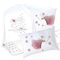 JUEGO DE CAMA FUNDA DE PLUMÓN + SABANA BAJERA +2 FUNDAS ALMOHADA HADA 1 PLAZA