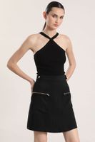 Falda mini cargo mujer Liola negro