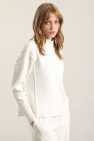 Jersey punto, cortes destacados, crudo Liola