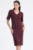 Vestido Midi Estampado Piton, Burdeo Liola