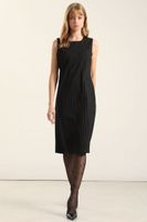 Vestido rodilla, rayas, negro Liola