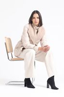 Parka Efecto Cuero Mix Muflon, Beige Liola