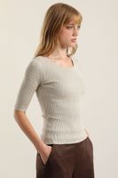 Top basico hilo metalizado, crudo Liola